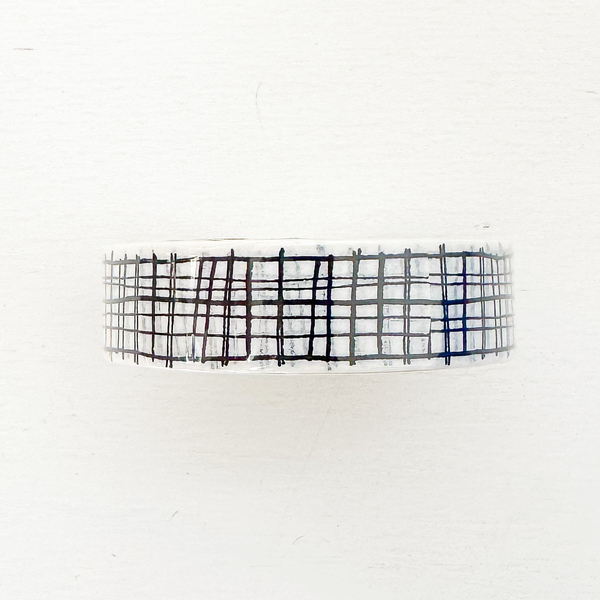 White w/ Black Grid Washi Tape