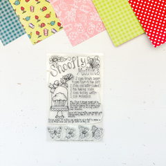 Shoofly Muffins Recipe Stamp 4x6