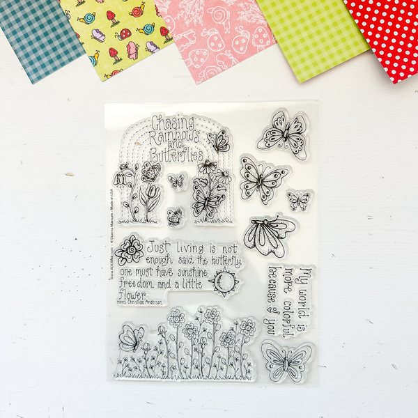 Butterfly Elements Stamp 6x8