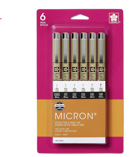 Micron Pens - Set of 6 