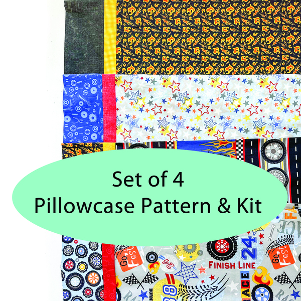 Set of 4 - Racecar Pillowcase Kit CLEARANCE