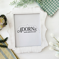 Scallop Frame Distressed White