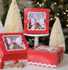 Treat Box - Red with Pink Bow