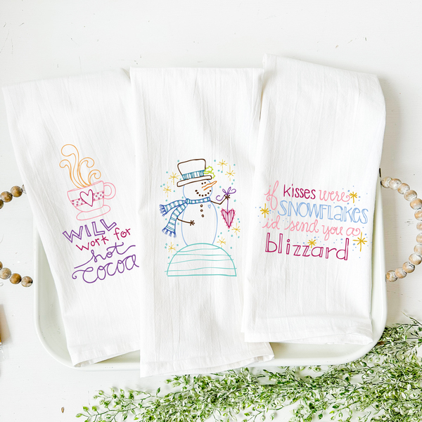Snowflake Kisses BOGO Tea Towels