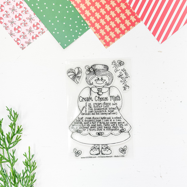 Cream Cheese Mints Recipe Stamp 4x6