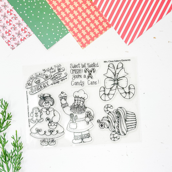 Mrs Claus Bakery Elements 6x8 Stamp