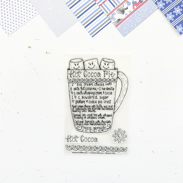 Hot Cocoa Pie Recipe Stamp