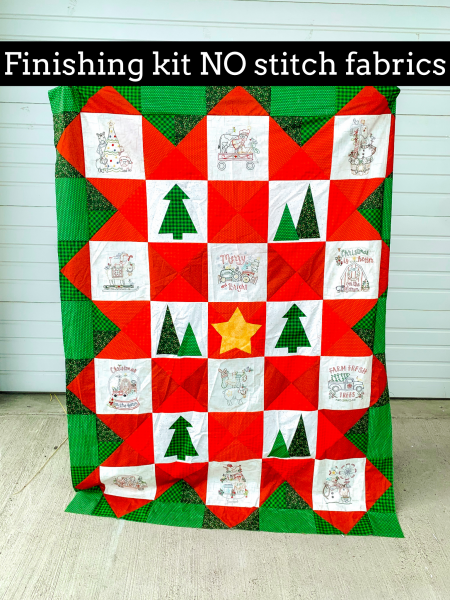 Christmas On The Farm Quilt- No Stitch Fabric