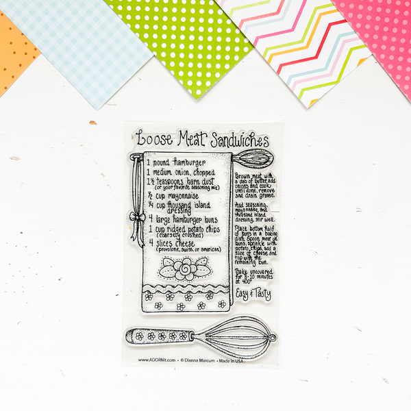 Loose Meat Sandwiches Recipe Stamp 4x6