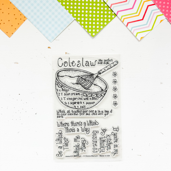 Coleslaw Recipe Add On Stamp 4x6