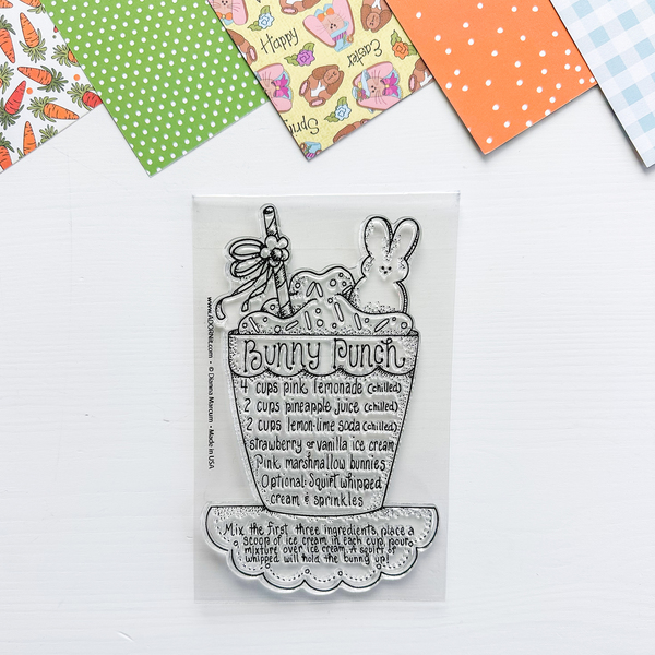 Bunny Punch Recipe Stamp 4x6