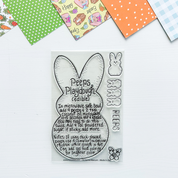 Peep Playdough Recipe Stamp 4x6