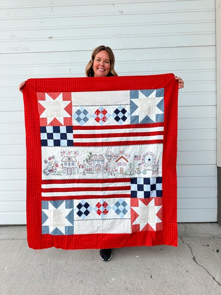 Patriotic Parade Embroidery Quilt