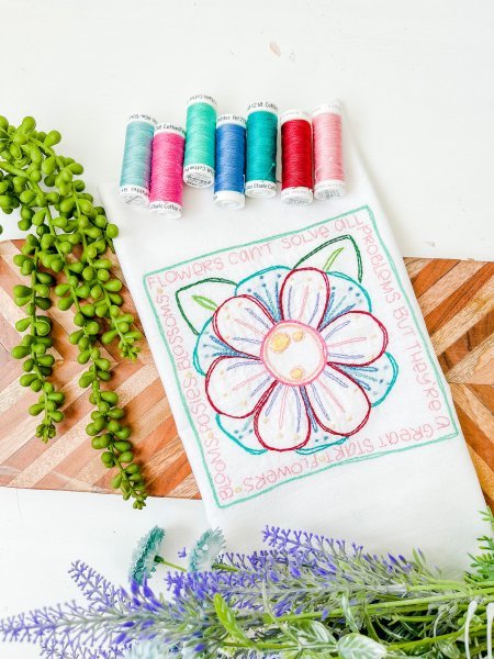 Blooming Flower Tea Towel Kit