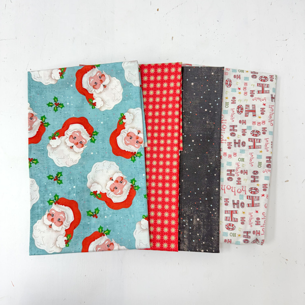 Santa on Aqua Fabric Bundle
