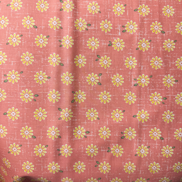 Sweet Daisy Coral - fabric