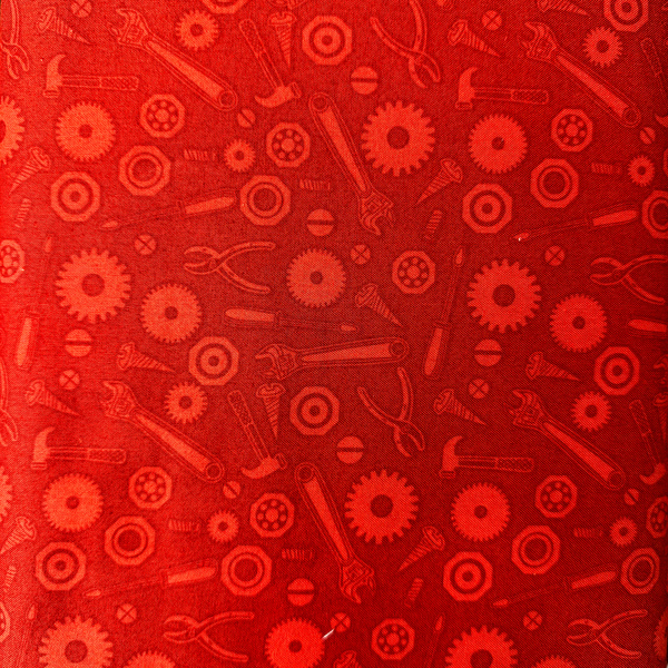 Jumbled Tool Red - fabric