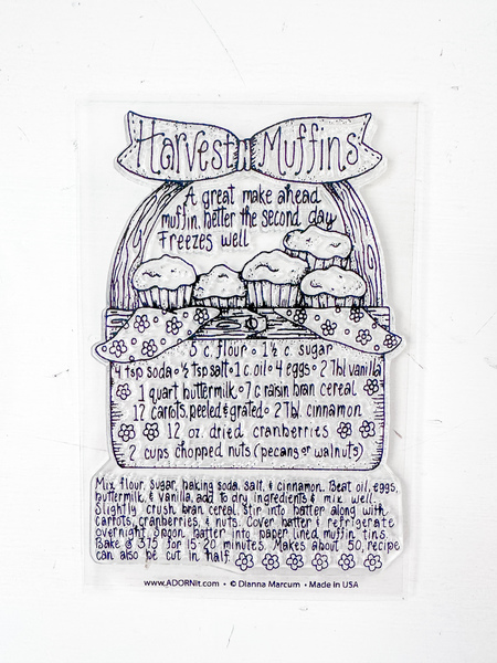 Harvest Muffins Recipe Stamp 4x6