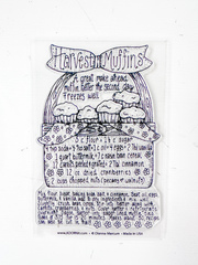 Harvest Muffins Recipe Stamp 4x6