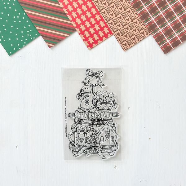 Gingerbread Tiered Tray Stamp 4x6