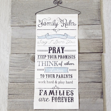 Family Rules Canvas Sign