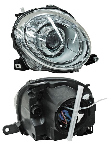 Faro Fiat 500 2009 2010 2011 2012 2013 2014 2015 Sup C/Lupa DERECHO (LADO COPILOTO) código 20-9375-00-1N