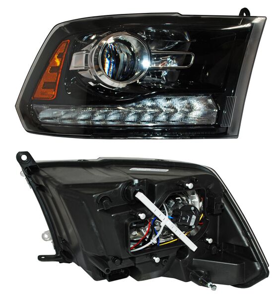 Faro Dodge Pu 2016 2017 2018 2019 Fondo Negro C/Luz De Dia DERECHO (LADO COPILOTO) código 20-9391-C0-1A