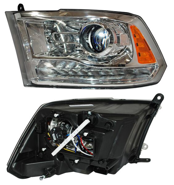 Faro Dodge Pu 2016 2017 2018 2019 Fondo Cromado C/Luz De Dia . IZQUIERDO (LADO PILOTO) código 20-9392-B0-1A