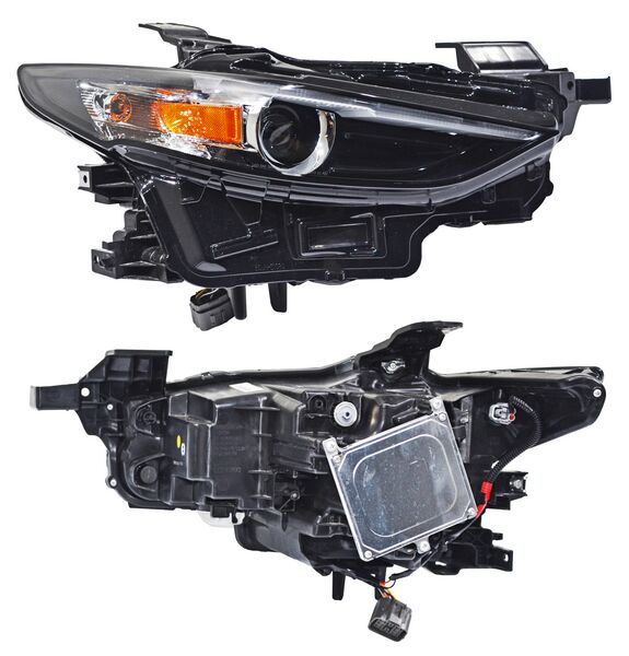Faro Mazda 3 2019 2020 2021 2022 2023 2024 2025 I Sport/ I Sport Mhev Negro Leds C/Lupa Ambar DERECHO (LADO COPILOTO) código FM319LR
