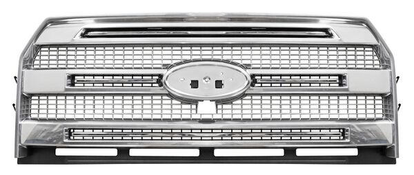 Parrilla Ford Pu 2015 2016 2017 Lobo/ F150 Cromada/Plata 3 Lineas C/Hoyo P/Camara código PFPU15LCP3C