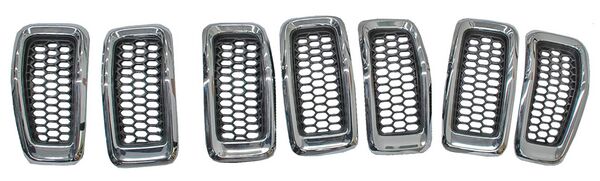 Parrilla Cherokee 2014 2015 2016 2017 2018 C/Mold Cromada Jgo 7 Pzas Pat Usa código PJCH14C