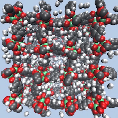 MOF-5 filled with hydrogen