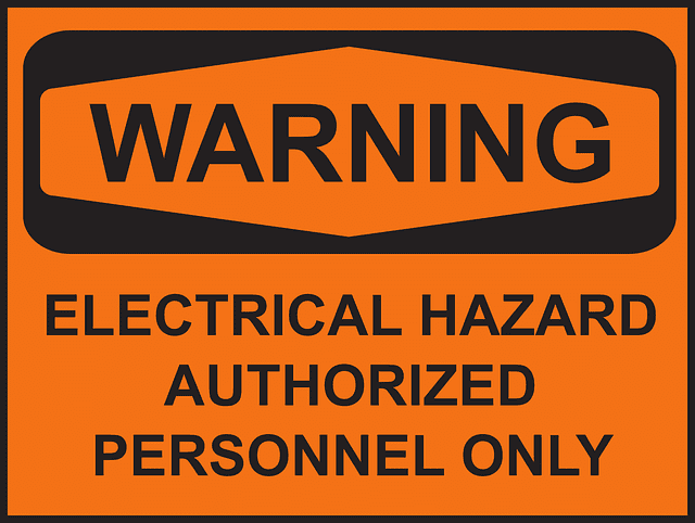 Electrical hazard warning danger