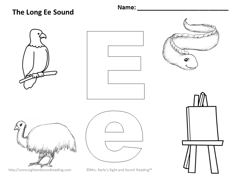 letter e coloring pages