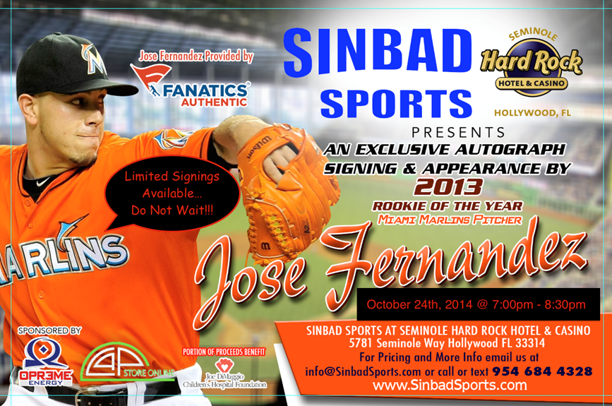 Jose Fernandez Signing at Sinbad Sports