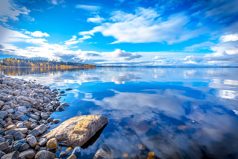 A beautiful scene of the shore in Finland