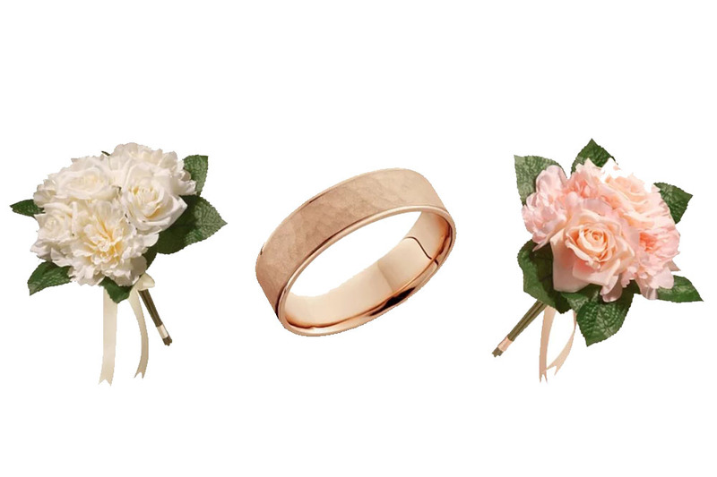 flowers and rings from the target wedding website