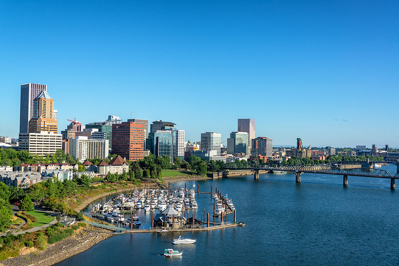 An aerial view of Portland Oregon 