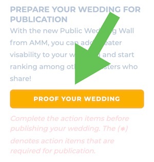 this is a screen shot of the process of uploading wedding details and photos to the AMM wedding officiant online portal