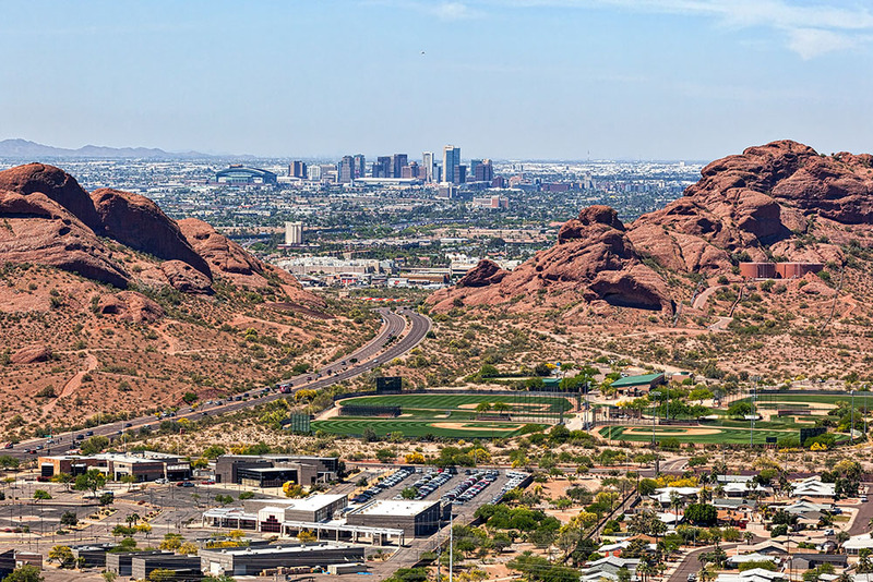 Aerial view of beautiful downtown Phoenix, Arizona