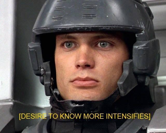 A meme showing a man in a helmet eagerly awaiting more information on how to craft opening and closing words for a wedding ceremony