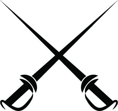 Illustration of crossing pirate swords