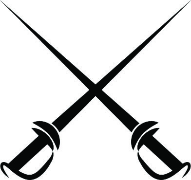 Illustration of crossing pirate swords