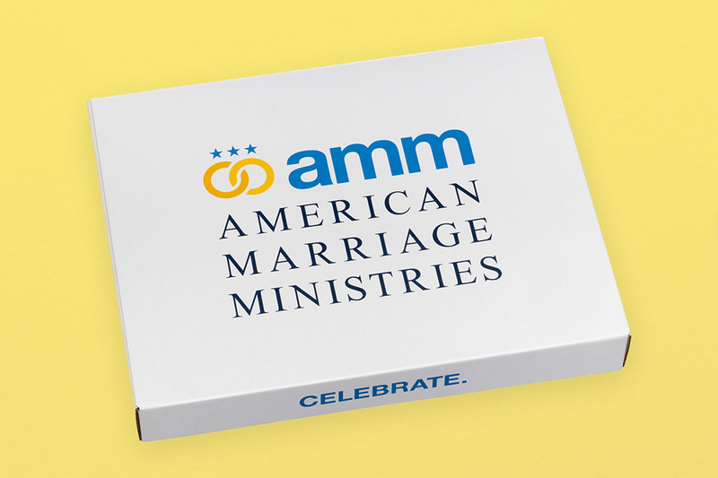 Product promotional photo of the AMM Packaging for the Minister Ordination package, against a yellow background