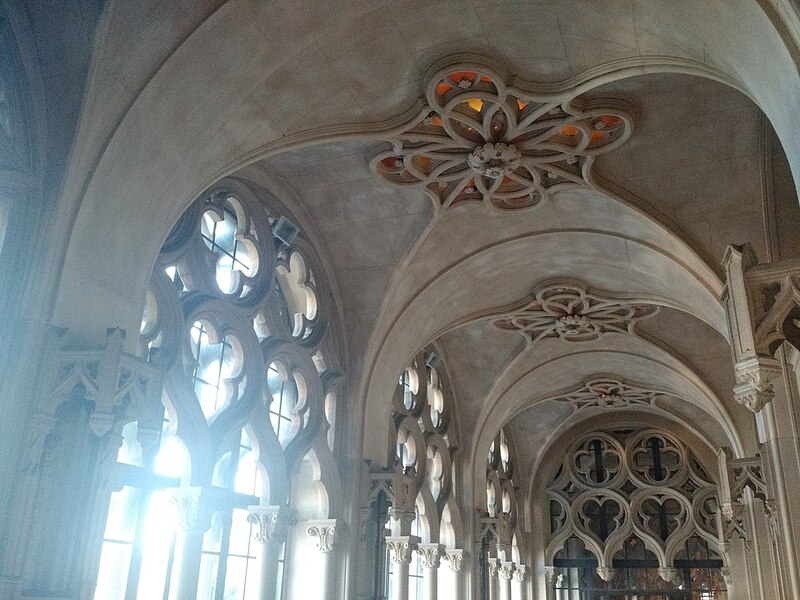 Ceiling of the Chapel at Chapel of the Chimes funeral home in Oakland, California