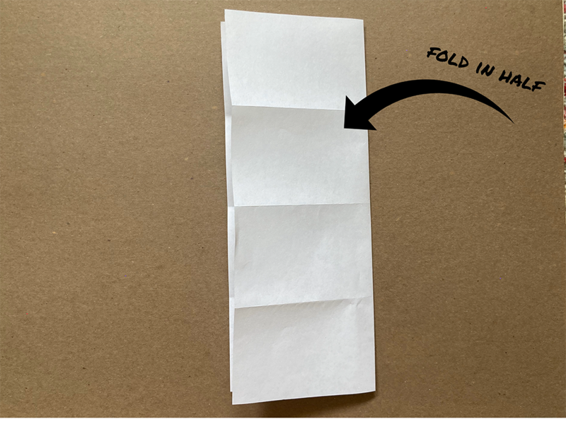 how to fold a zine, fold paper in half hotdog style