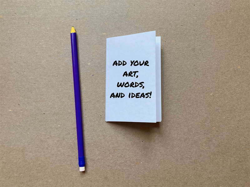 how to fold a zine, zine is folded and ready to go! 