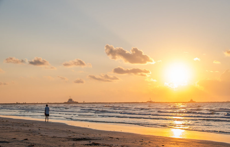 Port Aransas beach at sunrise