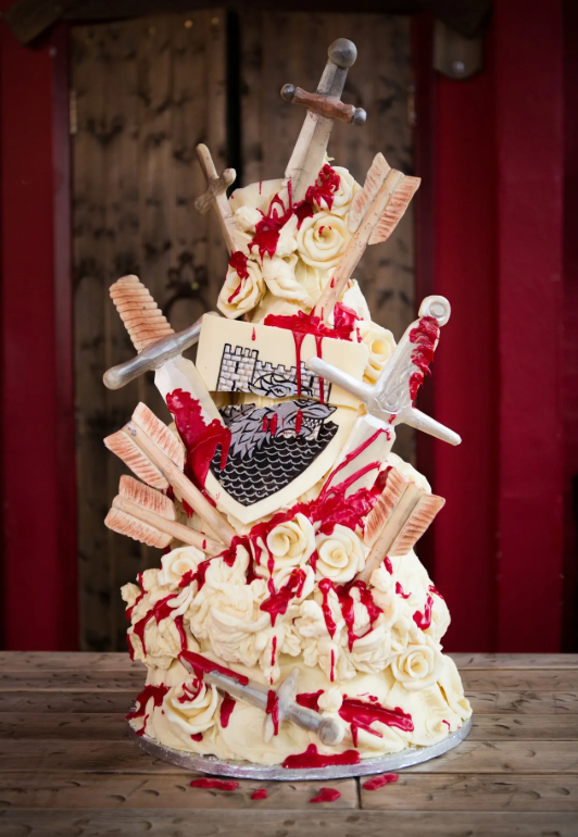 Photo of the Game of Thrones themed wedding cake