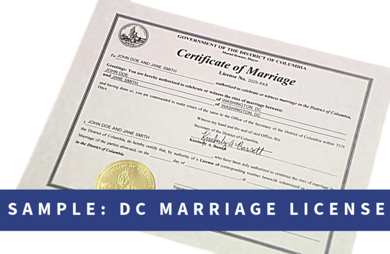 DC marriage certificate example